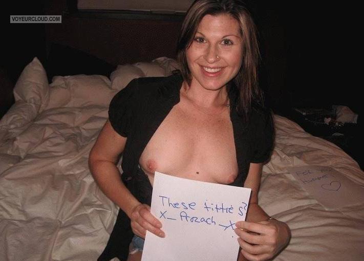 Tit Flash: My Very Small Tits - Topless Julie from Canada